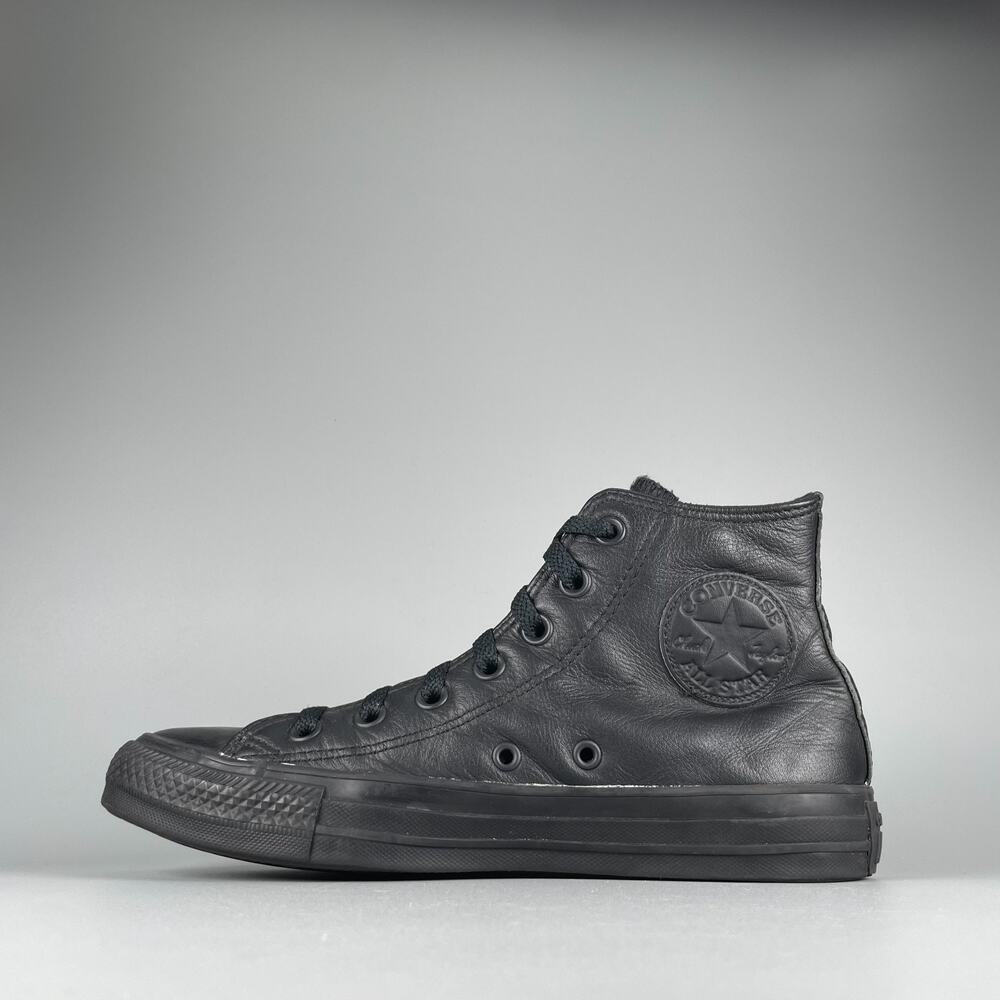 Men's 5.5 Women's 7.5 Converse Chuck Taylor All Star Black Leather High Top GUC - Picture 7 of 9